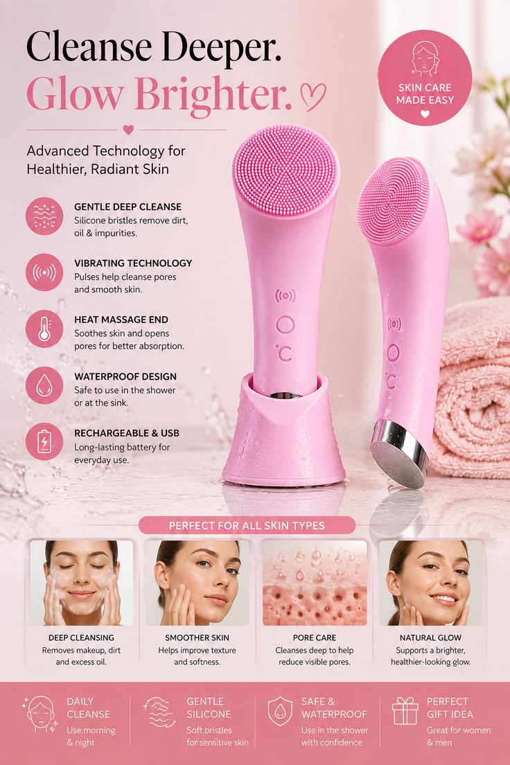 Optimistic PureGlow™ Silicone Facial Cleansing Brush