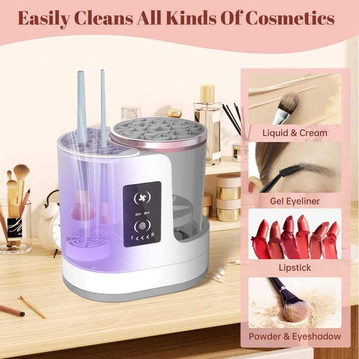 Optimistic BrushGlow™ 3-in-1 Electric Brush Cleaner & Dryer
